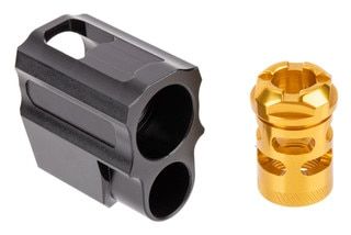 Tyrant Designs P320 Compensator features a gold finish